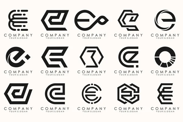 Коллекция Буквы Абстрактный Логотип Дизайн Символа Мега Коллекция Геометрических Логотипов — стоковый вектор