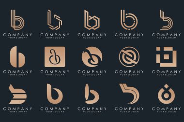 Yaratıcı B harfi logo tasarım şablonu. Lüks, zarif ve basit iş ikonları.