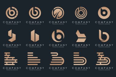 Yaratıcı B harfi logo tasarım şablonu. Lüks, zarif ve basit iş ikonları.