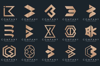 abstract letter B logo icon set. design for business of luxury, elegant, simple.