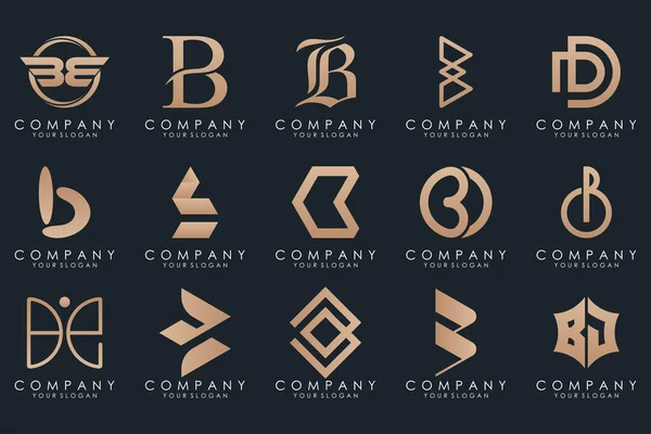 Lettre Créative Logo Icône Ensemble Design Pour Les Entreprises Luxe — Image vectorielle