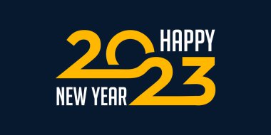 2023 Mutlu Yıllar logosu metin tasarımı. 2023 numara tasarım şablonu. vektör illüstrasyonu.
