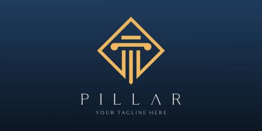 Adalet hukuku logosu tasarım şablonu. Sütun ve yıldız şekilli avukat logosu