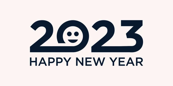 Happy New Year 2023 Logo Design New Year 2023 Text — Stock Vector