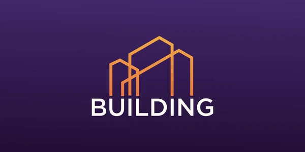 Conception Logo Bâtiment Pour Entreprise Construction Avec Concept Moderne — Image vectorielle