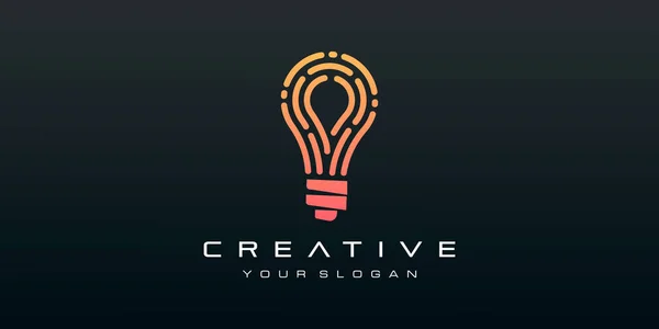 Design Logotipo Lâmpada Lâmpada Inteligente Criativo — Vetor de Stock