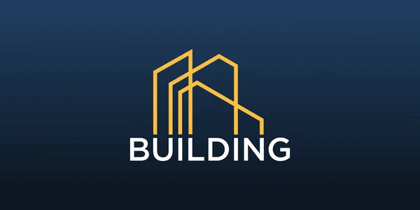 Дизайн Логотипа Здания Строительной Компании Современной Концепцией — стоковый вектор