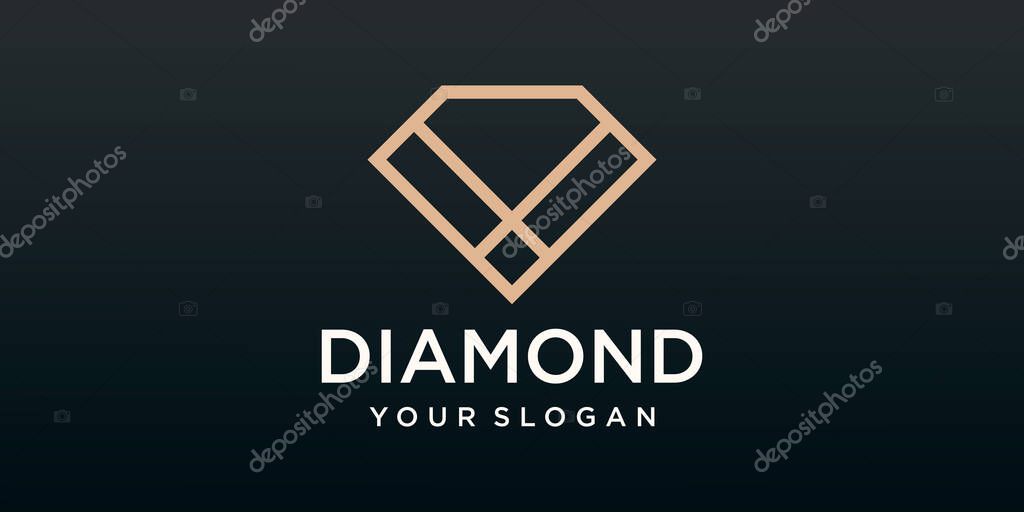 Luxury Diamond jewelry Logo Vector Design.