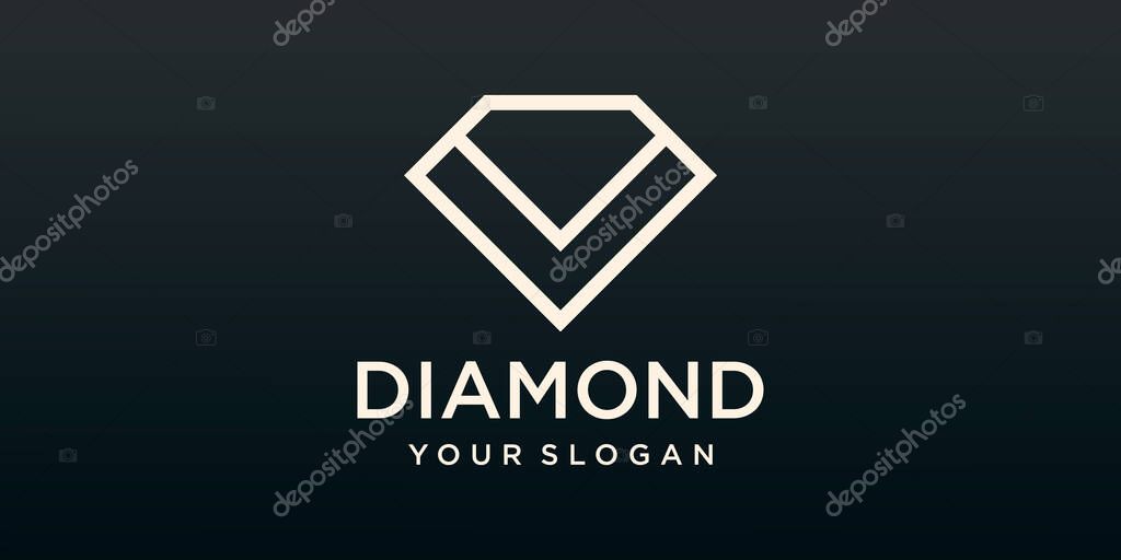 Luxury Diamond jewelry Logo Vector Design.