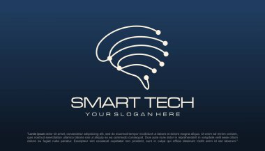 Brain tech logo design. Artificial intelligence and technology logo Vector design clipart