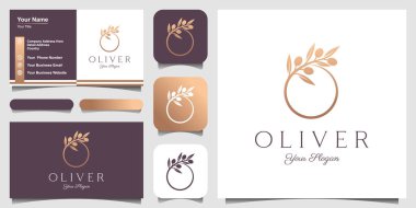 Zeytin yağı logo şablonu ikon tasarımı