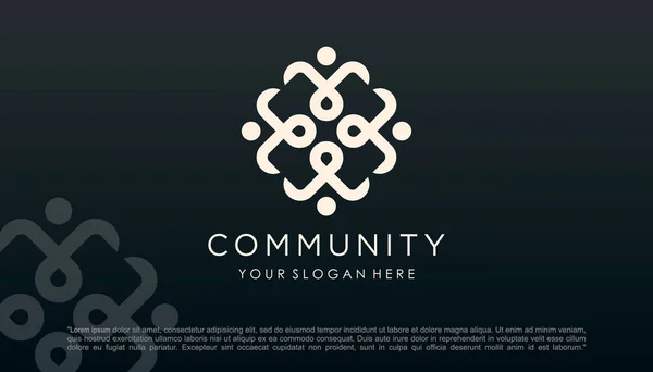 人们社区标识向量设计 标志模板可以代表群体中的统一和团结 — 图库矢量图片