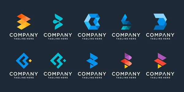 Conjunto Monograma Criativo Letra Modelo Design Logotipo Ícones Para Negócios —  Vetores de Stock