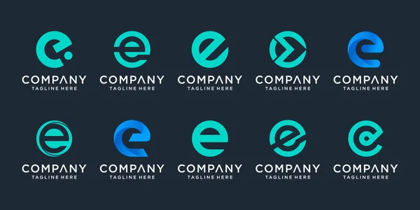 Uppsättning Kreativ Bokstav Logotyp Design Mall Ikoner För Företag Finansiering — Stock vektor