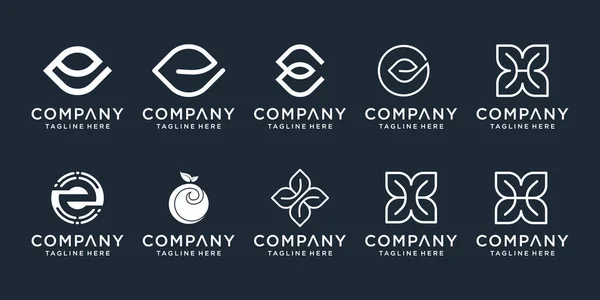 Zestaw Abstrakcyjnych Początkowych Liter Wzoru Projektu Logo Ikony Dla Biznesu — Wektor stockowy