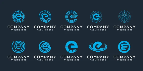Conjunto Plantilla Diseño Logotipo Letra Creativa Iconos Para Negocios Lujo — Vector de stock