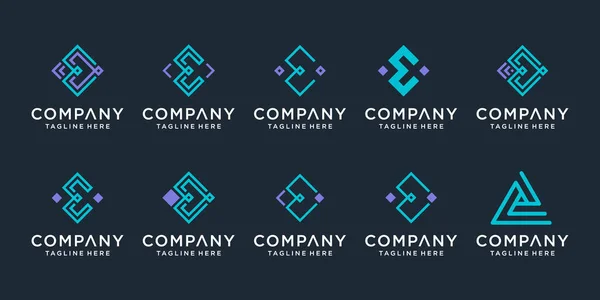 Zestaw Monografii Twórczej Litery Szablon Projektu Logo Ikony Dla Biznesu — Wektor stockowy