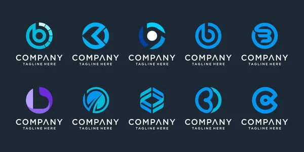 Ensemble Lettre Créative Logo Modèle Conception Icônes Pour Les Entreprises — Image vectorielle