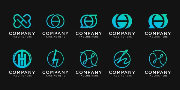 Sohbet kavramlı ilk harf H logosu koleksiyonu.