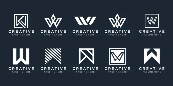 Conjunto Monograma Criativo Inicial Modelo Design Logotipo Ícones Para Negócios —  Vetores de Stock