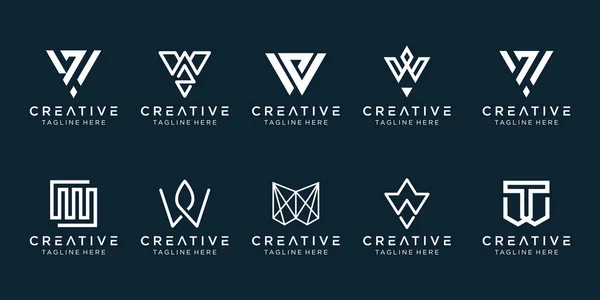Colecção Iniciais Modelo Design Logotipo Ícones Para Negócios Moda Digital —  Vetores de Stock