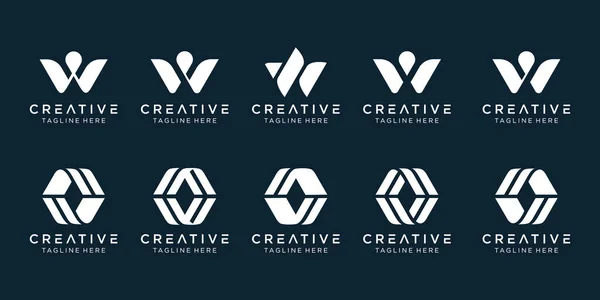 Koleksiyon baş harfleri W logo tasarım şablonu. Moda, dijital, teknoloji, basit iş simgeleri.