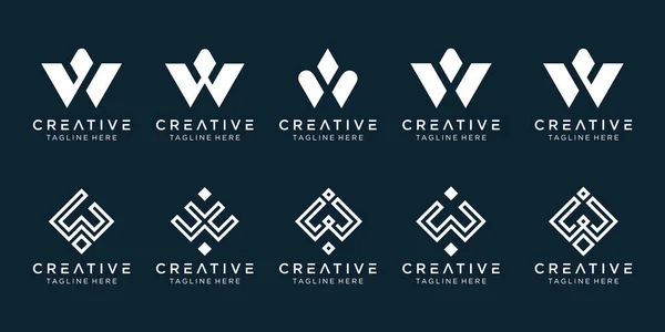 Koleksiyon baş harfleri W logo tasarım şablonu. Moda, dijital, teknoloji, basit iş simgeleri.
