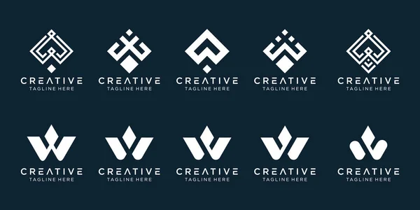 Αρχικά Συλλογής Λογότυπο Πρότυπο Σχεδιασμού Εικονίδια Για Τις Επιχειρήσεις Της — Διανυσματικό Αρχείο
