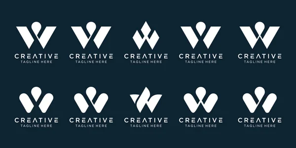 Inicial Colección Logo Design Template Iconos Para Negocios Moda Deporte — Vector de stock