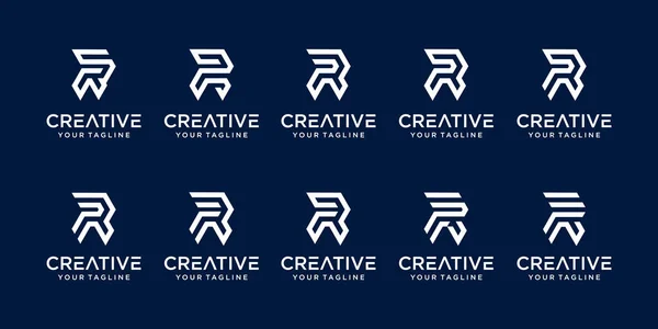 Conjunto Letra Inicial Recolha Logo Template Ícones Para Negócios Moda — Vetor de Stock