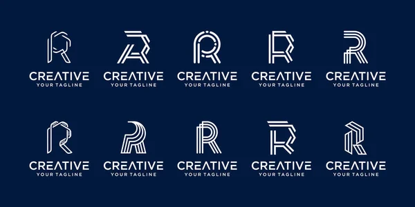 Набір Початкової Літери Монограми Шаблон Логотипу Іконки Бізнесу Моди Спорту — стоковий вектор