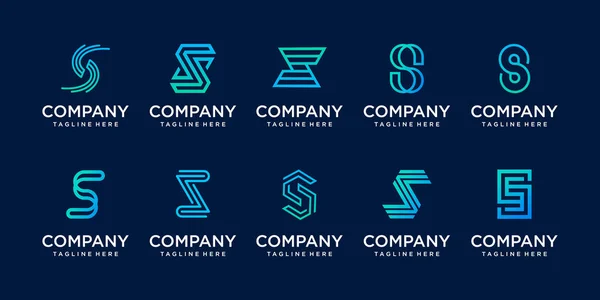 Набір Початкової Літери Шаблон Дизайну Логотипу Іконки Бізнесу Моди Спорту — стоковий вектор