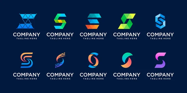 Набір Початкової Літери Шаблон Дизайну Логотипу Іконки Бізнесу Моди Спорту — стоковий вектор