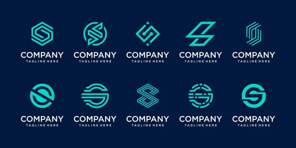Набор Начальной Буквы Шаблон Логотипа Бизнеса Моды Спорта Автомобилестроения Цифровых — стоковый вектор
