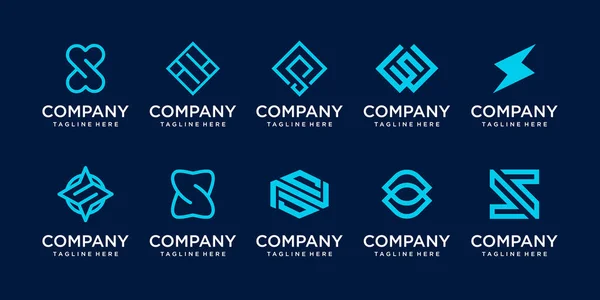 Zestaw Pierwszych Liter Kolekcji Szablon Projektu Logo Ikony Dla Biznesu — Wektor stockowy
