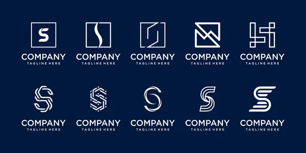 Набор Начальной Буквы Шаблон Логотипа Иконы Бизнеса Моды Спорта Строительства — стоковый вектор