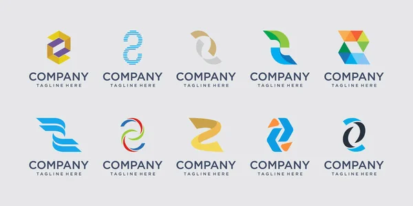 Набор Абстрактной Начальной Буквы Шаблон Логотипа Бизнеса Моды Цифровых Технологий — стоковый вектор