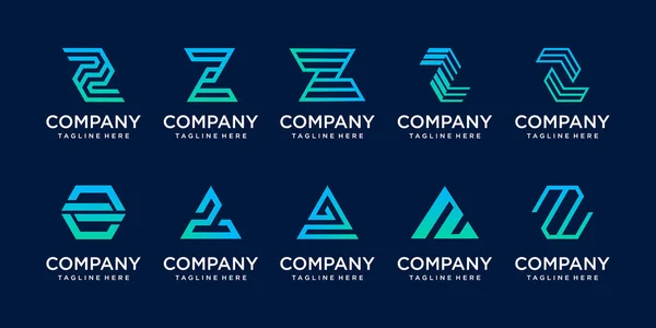 Kolekcja Prosty Styl Początkowa Litera Logo Projekt Inspiracji — Wektor stockowy