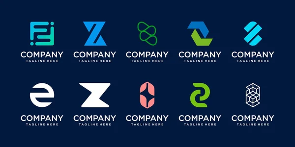 Zestaw Początkowych Liter Kolekcji Szablon Projektu Logo Ikony Dla Biznesu — Wektor stockowy