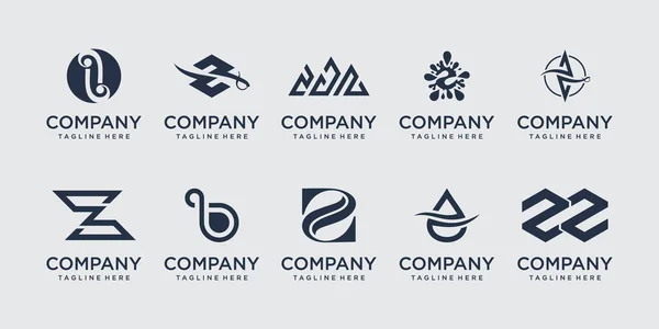 Набор Начальной Буквы Шаблон Логотипа Коллекции Иконы Бизнеса Моды Спорта — стоковый вектор