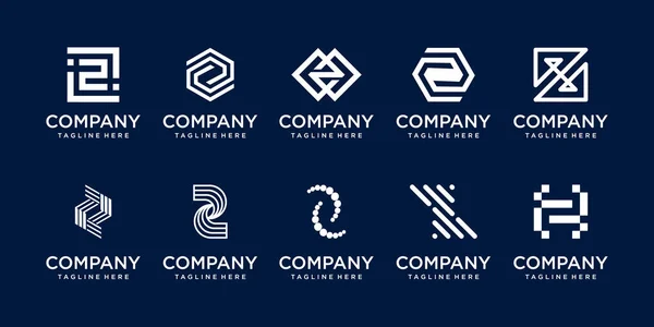 Set Raccolta Iniziale Lettera Logo Modello Design Icone Business Della — Vettoriale Stock