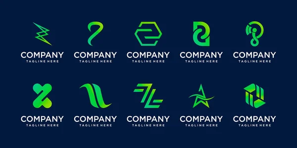 Набір Початкової Літери Шаблон Дизайну Логотипу Ікони Бізнесу Моди Спорту — стоковий вектор
