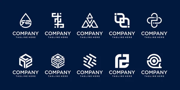 Zestaw Początkowych Liter Kolekcji Szablon Projektu Logo Ikony Dla Biznesu — Wektor stockowy