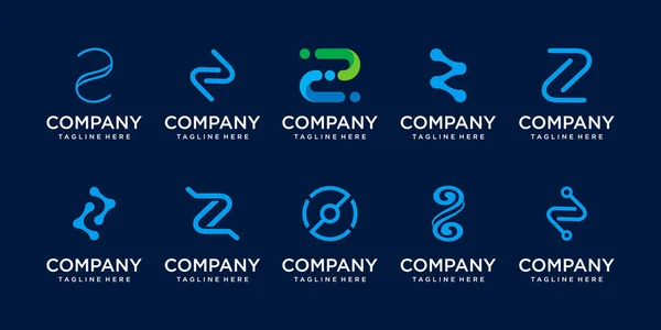 Σύνολο Του Αρχικού Γράμματος Λογότυπο Συλλογή Πρότυπο Σχεδιασμού Εικονίδια Για — Διανυσματικό Αρχείο