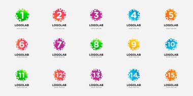 nokta ve molekül konsept logo şablonlu koleksiyon numarası.