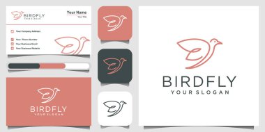 minimalist bird line logo vector clipart