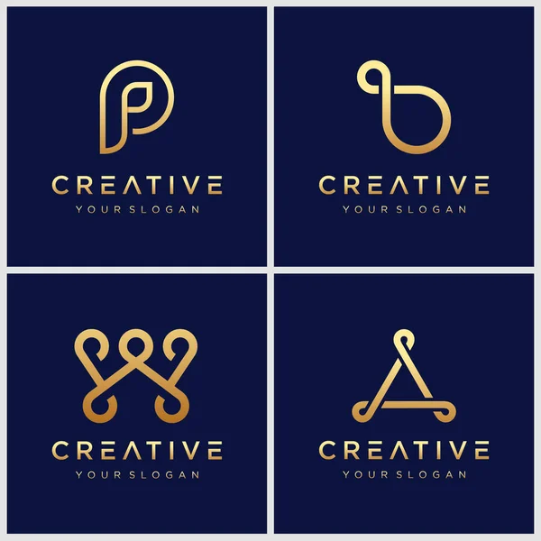 Plantilla Diseño Logotipo Monograma Creativo — Vector de stock