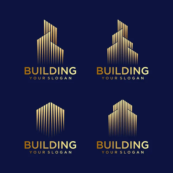Diseño Del Logotipo Del Edificio Diseño Del Logo Construcción — Archivo Imágenes Vectoriales
