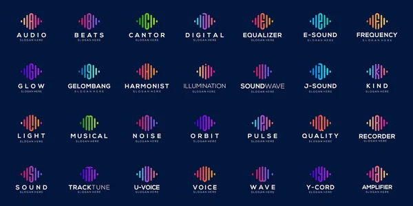 Nabız sembolünü A harfinden Z harfine ayarla. Ses dalgası logosu konsepti. Elektronik müzik şablonu logo, ses, eşitleyici, dükkan, DJ müzik, gece kulübü, disko.