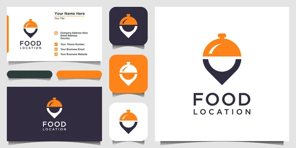 Food Location Icon Logo Design Inspiration Business Card — Stock Vector
